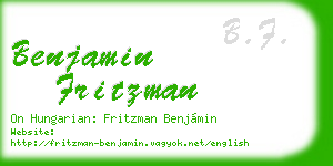 benjamin fritzman business card